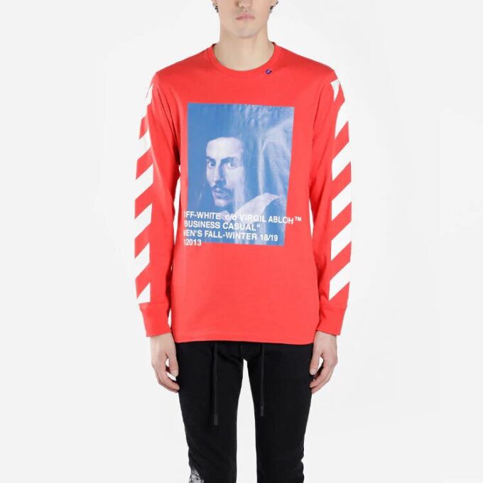 Bernini Diagonal Stripe Print T shirt 2030 Red/Blue
