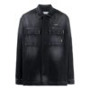Big Pocket Long Sleeves Denim Jacket Loose Fit Gray