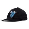 Black/Blue Flame Skull Applique Hat Men’ s Black