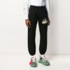 Black Gold Rubber Strap Stripe Sports Pants Black