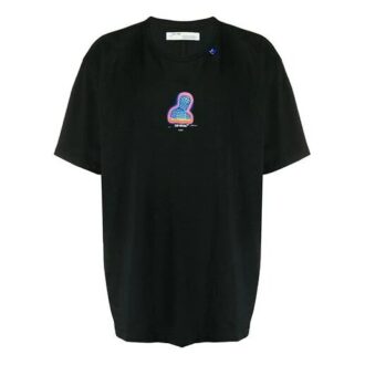 Black Printing Short Sleeve Loose Fit