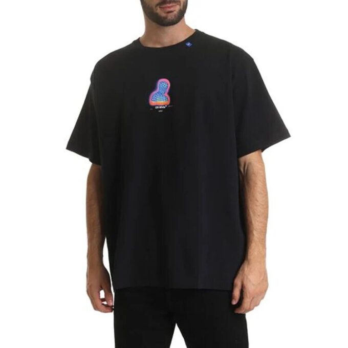 Black Printing Short Sleeve Loose Fit