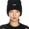 Black Stamp Loose Beanie