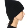 Black Stamp Loose Beanie
