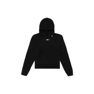 Black Wavy Logo Slogan Printing Loose Fit