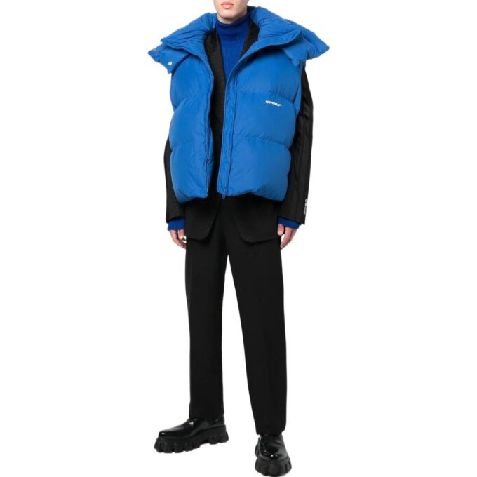 Bounce down-feather Hooded Jacket “Blue”