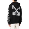 Bricks Arrows-Motif Drawstring Hoodie