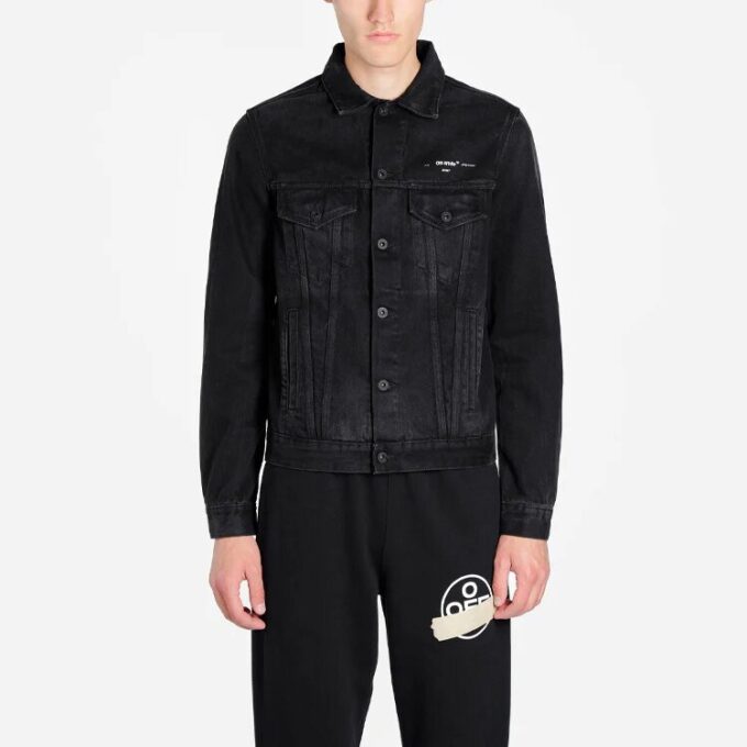 Bronzing Rubber Strap Arrow Classic Denim Logo Jacket