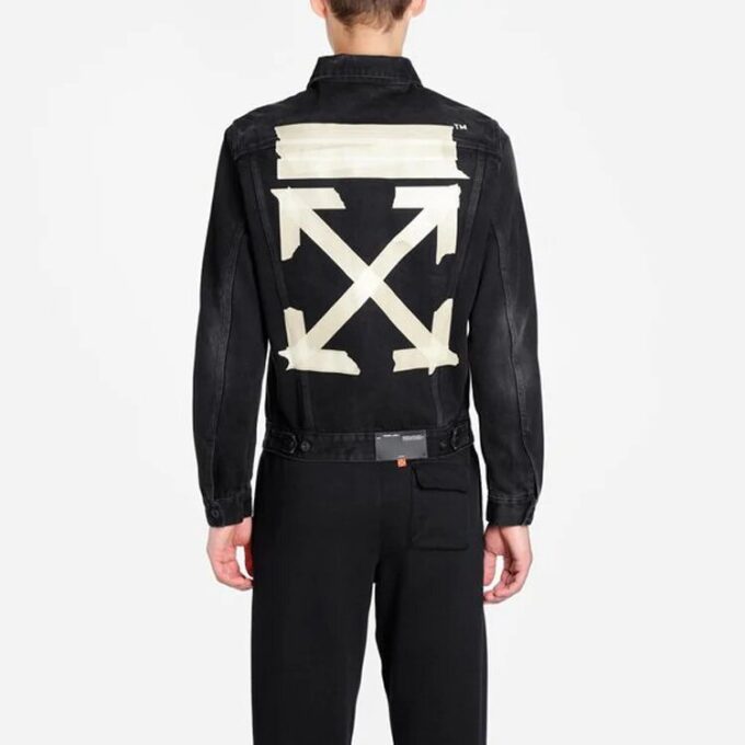 Bronzing Rubber Strap Arrow Classic Denim Logo Jacket