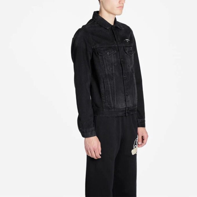 Bronzing Rubber Strap Arrow Classic Denim Logo Jacket