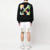 Brush Arrows Raw-Cut Shorts “White”