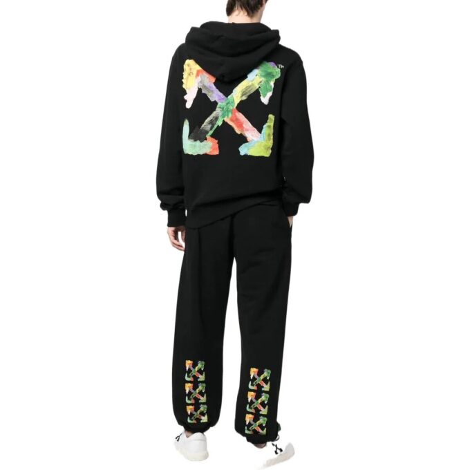 Brush Arrows Slim Skate Hoodie “Black Multi-Color”