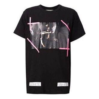 C O VIRGIL ABLO OW Painting Short Sleeve Black Pink
