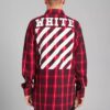C O Virgil Abloh Back Diagonal Stripes Shirt “Black Red”