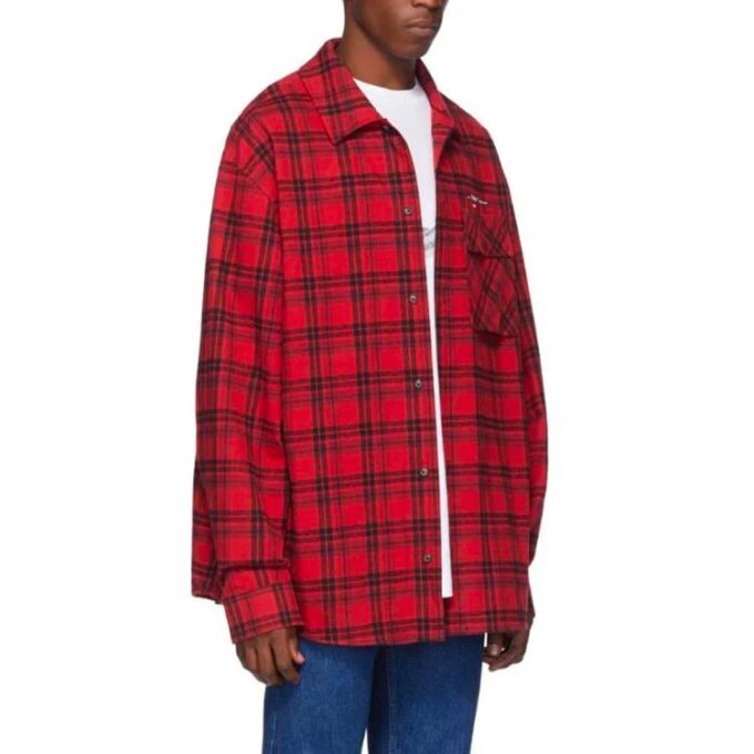 c/o Virgil Abloh Flannel Check Shirt For Men Red