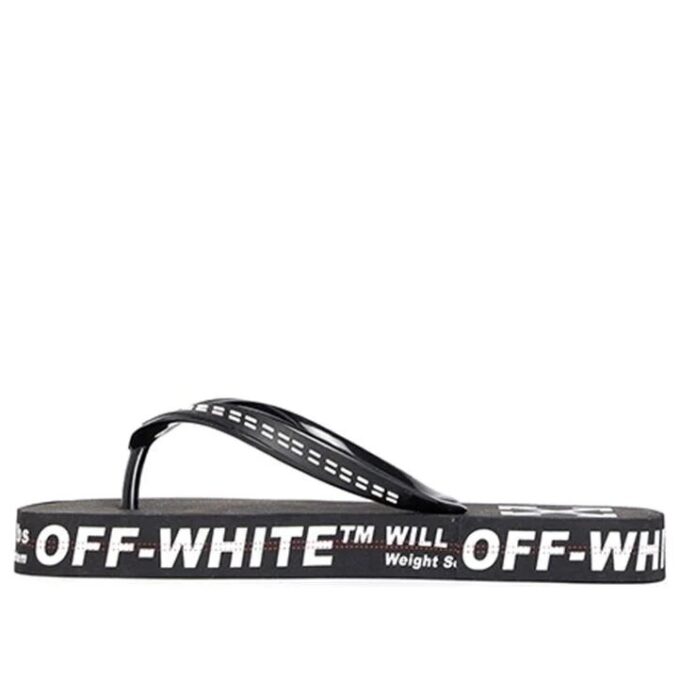 c/o virgil abloh men’ s black and white industrial flip flops