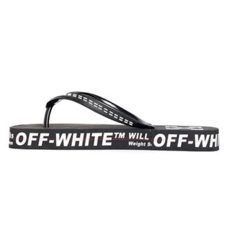 c/o virgil abloh men’ s black and white industrial flip flops