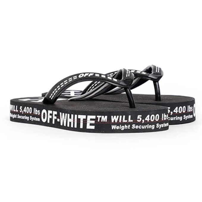 c/o virgil abloh men’ s black and white industrial flip flops