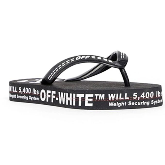 c/o virgil abloh men’ s black and white industrial flip flops