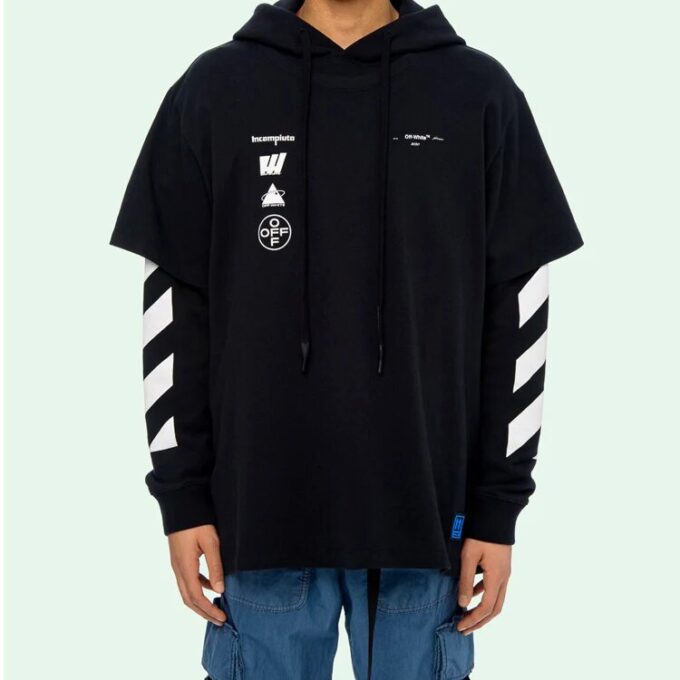 C/O Virgil Abloh Men’ s Black Diag Mariana Hooded Tee