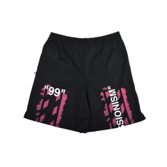 C/O Virgil Abloh Men’ s Black Diag Stencil Mesh Shorts
