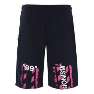 C/O Virgil Abloh Men’ s Black Diag Stencil Sweatshorts