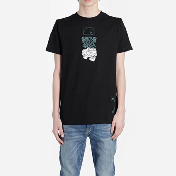 C/O Virgil Abloh Men’ s Black Fibonacci Dripping Arrows Slim