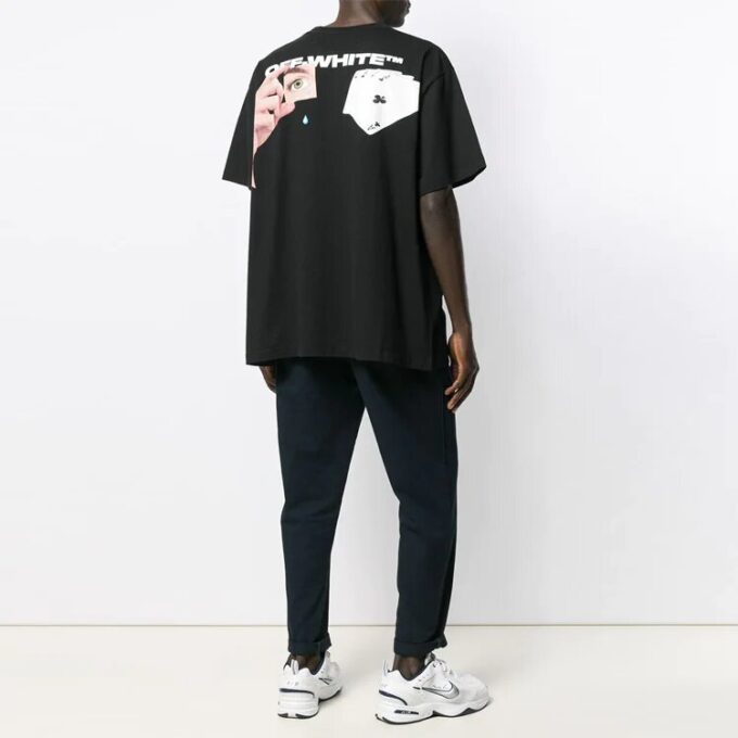 C/O Virgil Abloh Men’ s Black Hand Card Over Tee