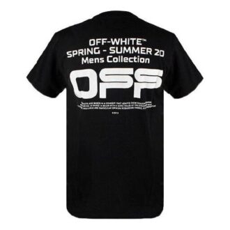 C/O Virgil Abloh Men’ s Black Wavy Line Logo Slim Tee Black