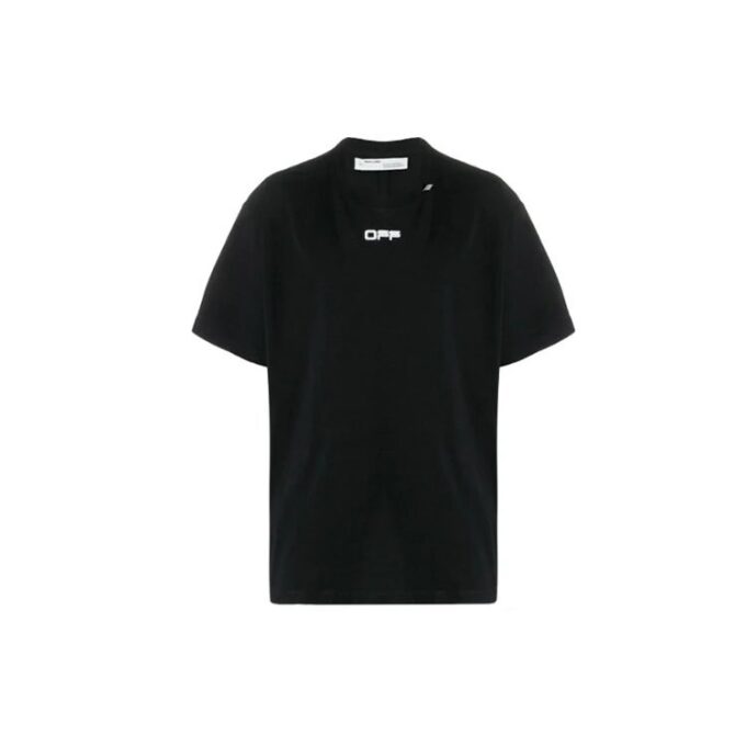 C/O Virgil Abloh Men’ s Black Wavy Line Logo Slim Tee Black