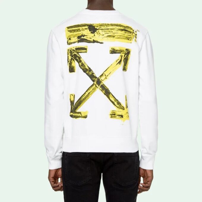 C/O Virgil Abloh Men’ s White Acrylic Arrows Sweatshirt