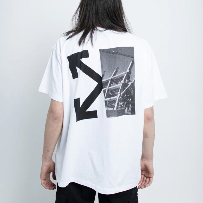 C/O Virgil Abloh Men’ s White Splitted Arrows Over Tee