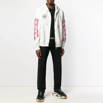 c/o virgil abloh men’ s white stencil diagonals zipped