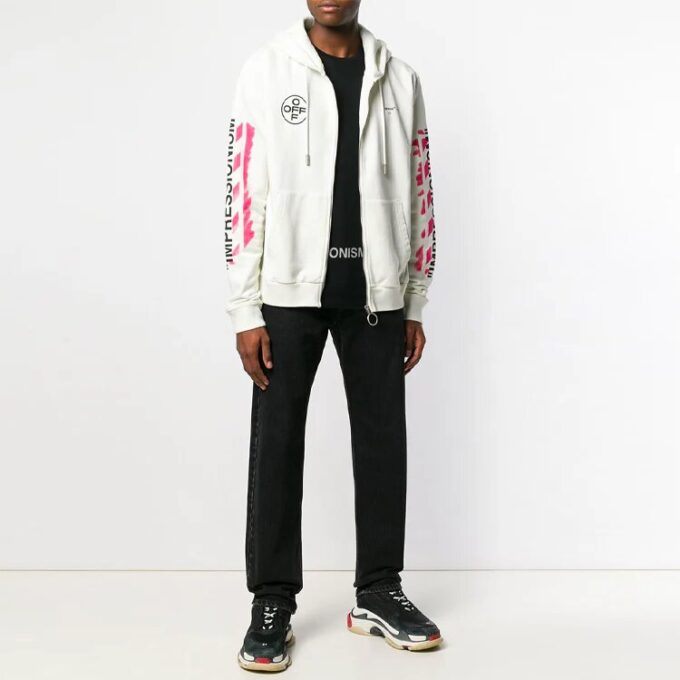c/o virgil abloh men’ s white stencil diagonals zipped