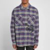 C/O VIRGIL ABLOH OW FLANNEL CHECK SHIRT BLUE