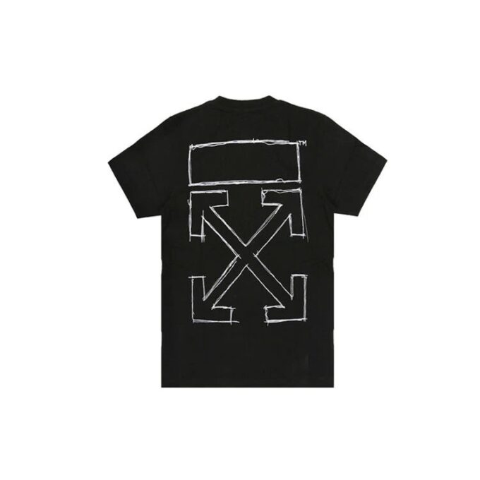 C/O VIRGIL ABLOH Small Character Pattern Printing Short Sleeve Ordinary Version Black
