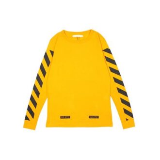 C/O VIRGIL OW 13 Alphabet Stripe Long Sleeves Unisex Yellow