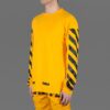 C/O VIRGIL OW 13 Alphabet Stripe Long Sleeves Unisex Yellow