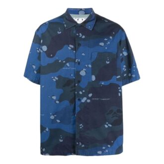 Camo Poplin Holiday Shirt “Blue”