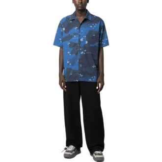Camo Poplin Holiday Shirt “Blue”
