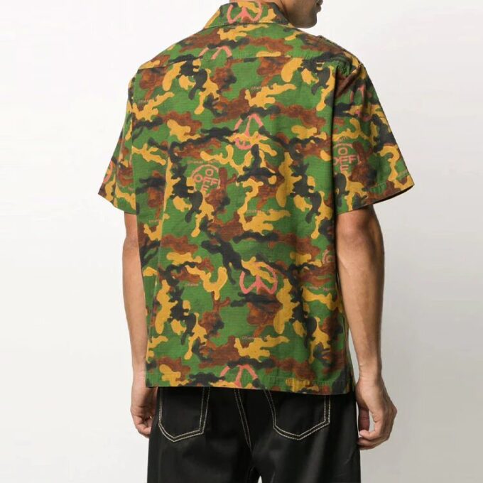 Camouflage Printing Short Sleeve Shirt Version Green