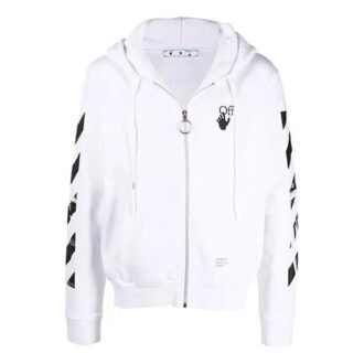 Carav Arrow Slim Zip Hoodie “White/Black”