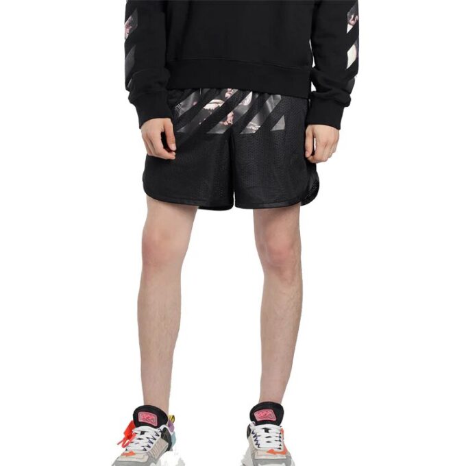 Caravaggio Arrow Mesh Track Shorts Black