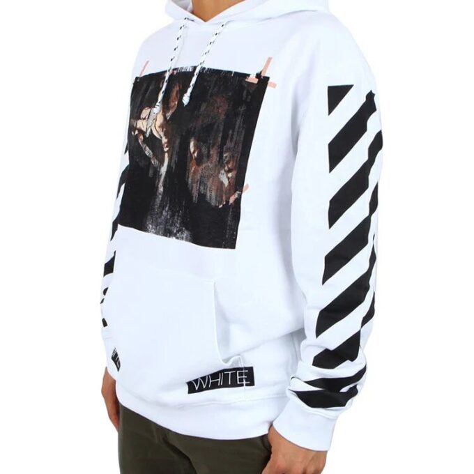 Caravaggio Hooded Pullover Men White