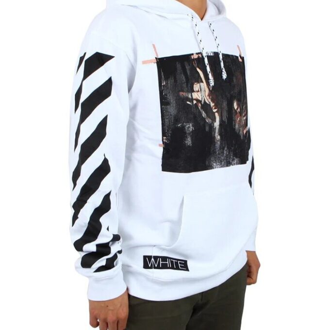 Caravaggio Hooded Pullover Men White
