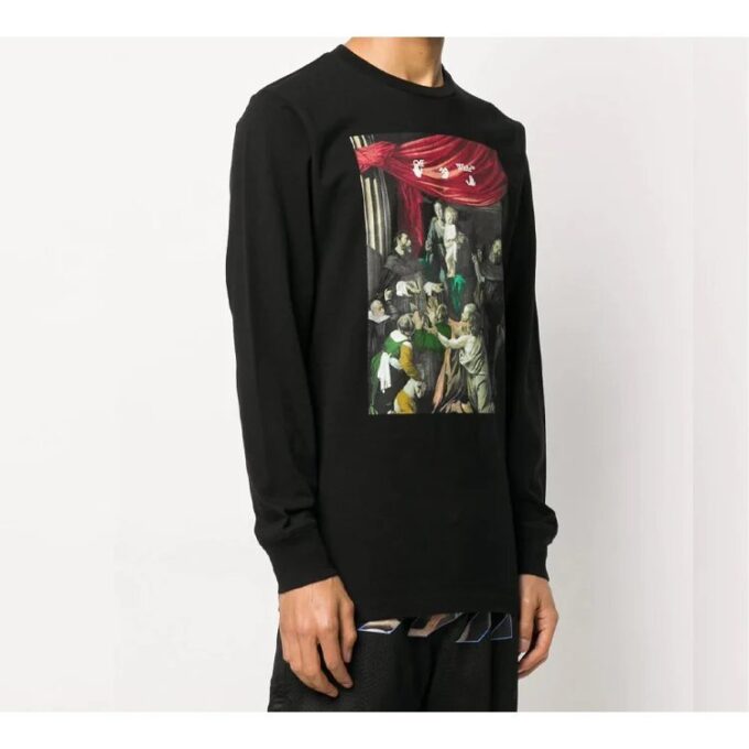 Caravaggio Multi-Color Our Lady Painting Arrow Long Sleeves Ordinary Version Black