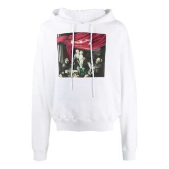Caravaggio Painting Over Hood White Blac Fw20 Mens Logo Sweater
