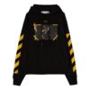 Caravaggio-Print Cotton Hoodie “Black Yellow”