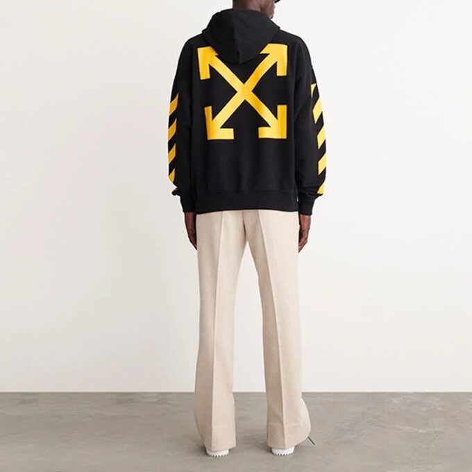 Caravaggio-Print Cotton Hoodie “Black Yellow”