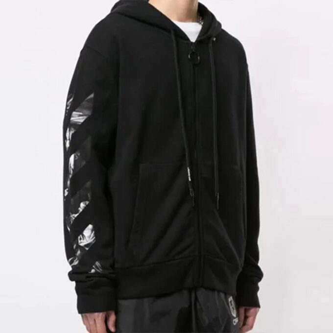 Caravaggio Square Slim Zip Hoodie “Black/Multicolor”